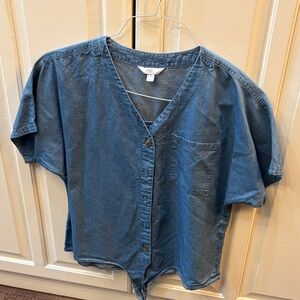 Time and Tru Chambray Top